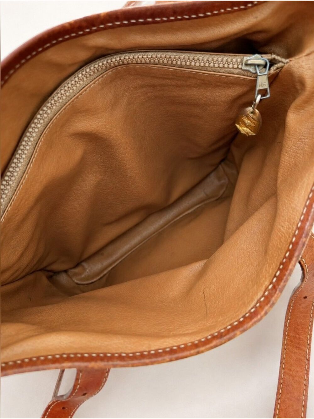 Vintage Celine Macadam Brown Leather Shoulder Tote Bag Made in Italy - Picture 8 of 16